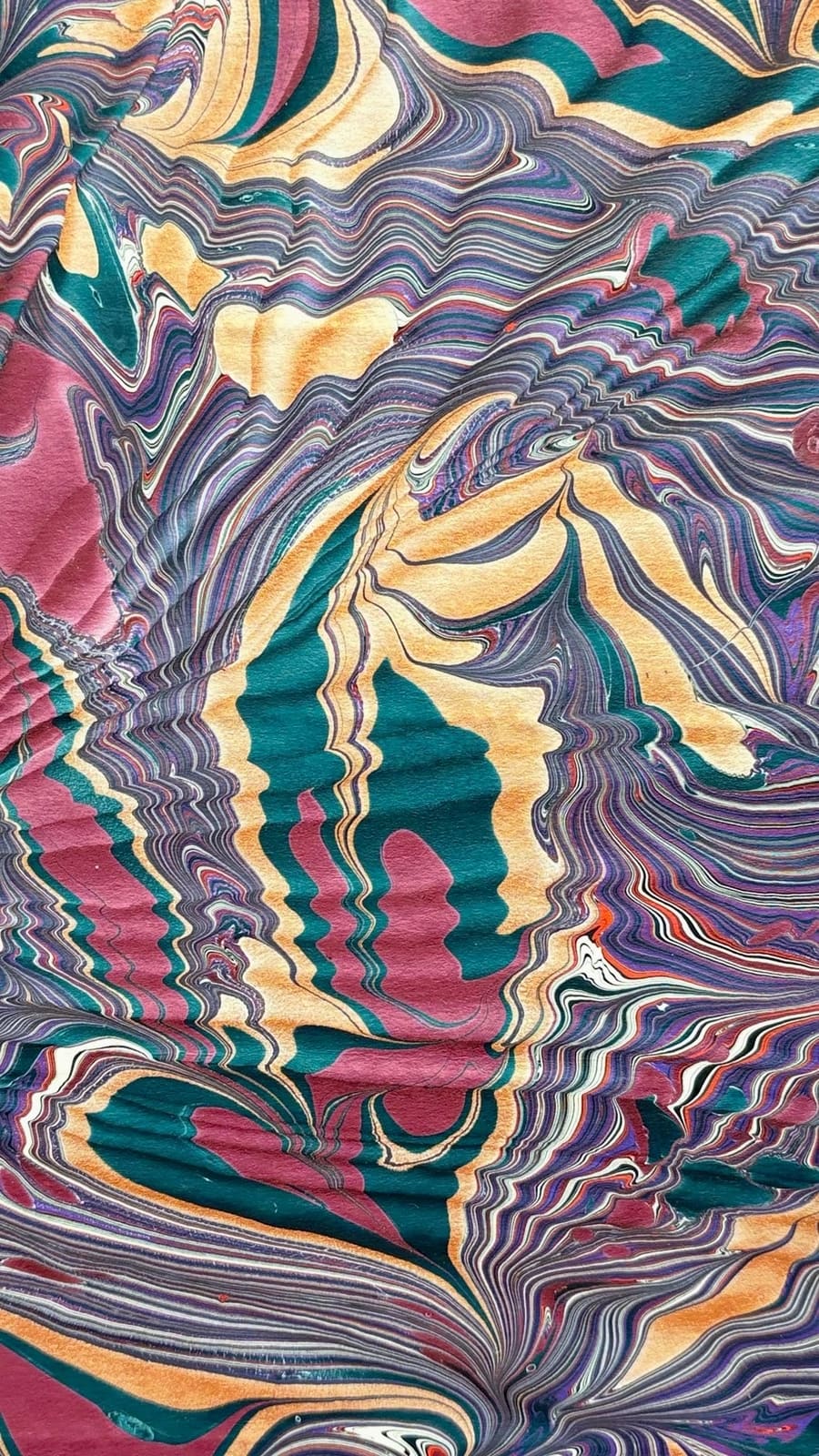 Teal, magenta, and gold